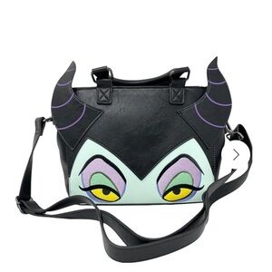 Disney Loungefly Maleficent  Black and Purple Crossbody Bag NIP